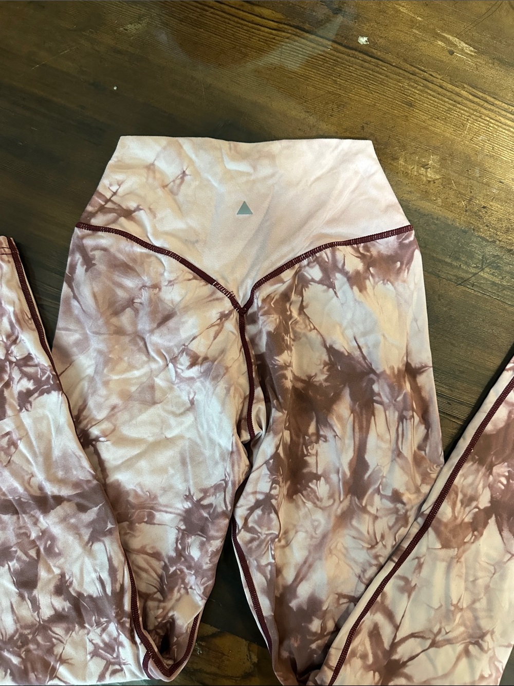 Balance Athletica Pink and Brown Tie-Dye High-Waist Leggings - Picture 3 of 3